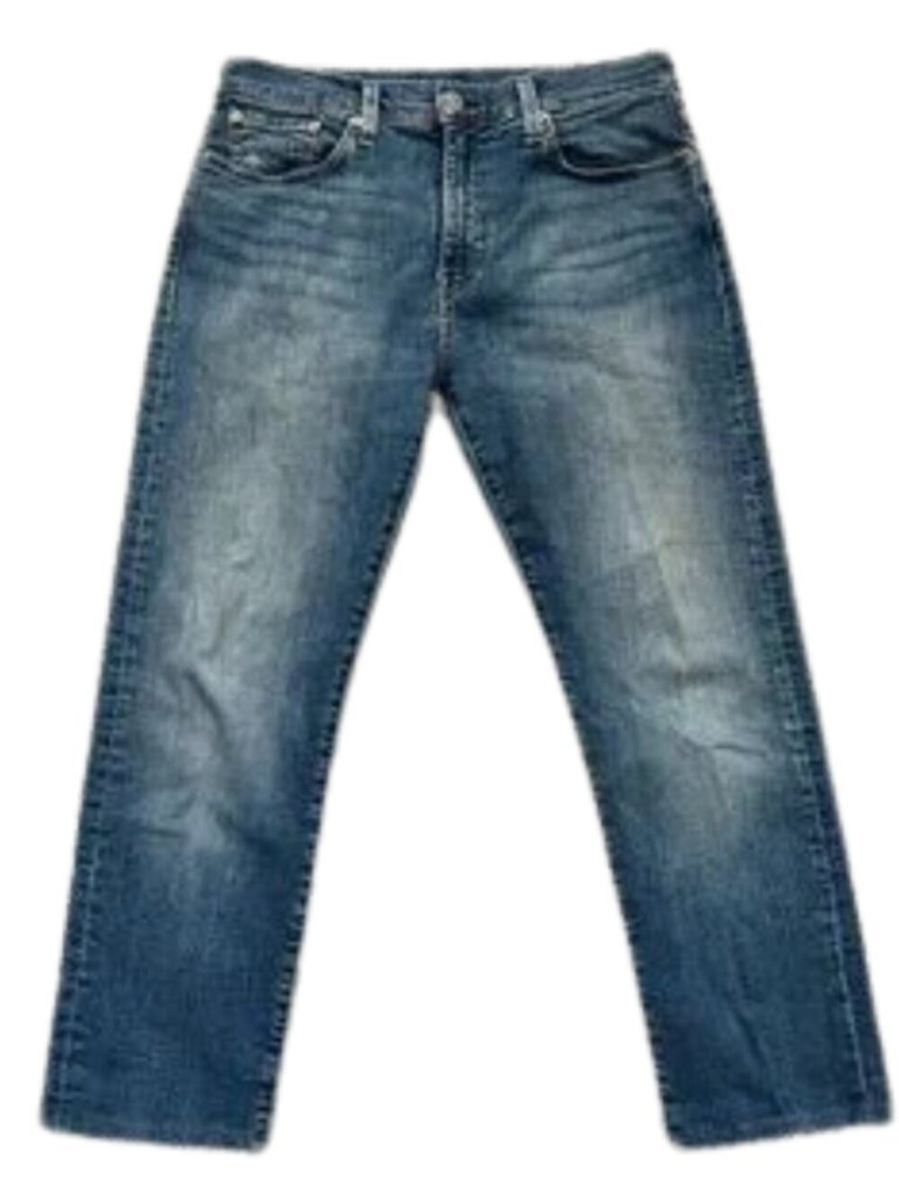 Levi’s Big E Men's 502 Premium Blue Denim Tapered Jeans Leather Patch Size 33x32